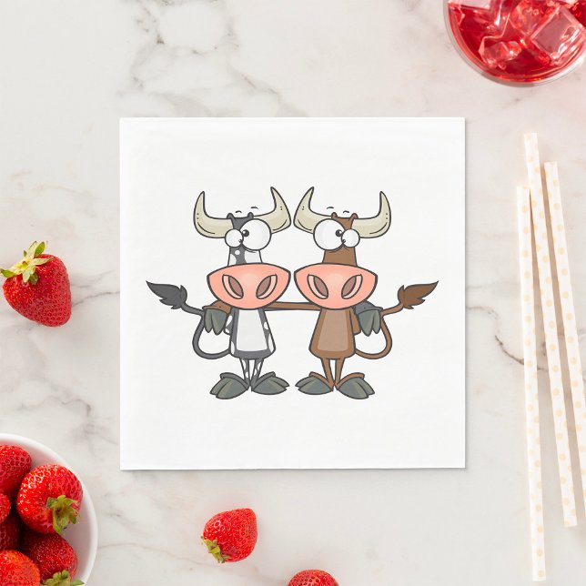 Two Cartoon Cows Napkin (Creator Uploaded)