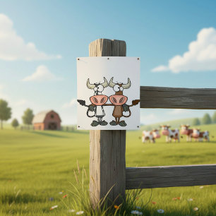 Two Cartoon Cows Poster