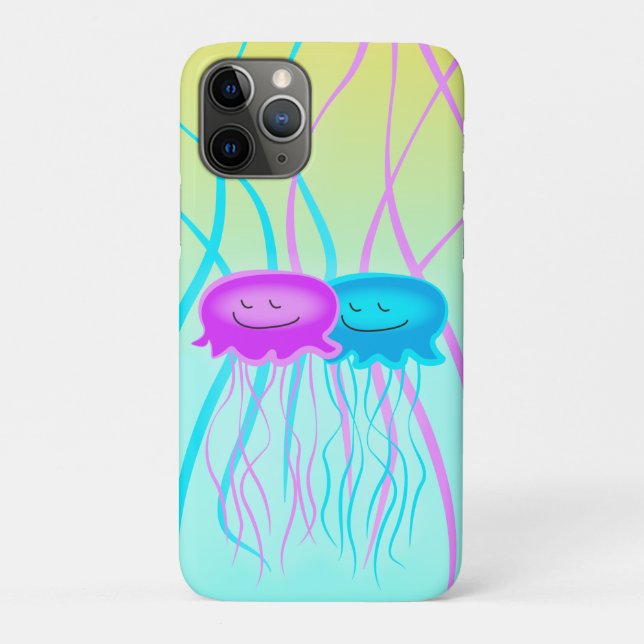 Two Cartoon Jellyfish Case-Mate iPhone Case (Back)