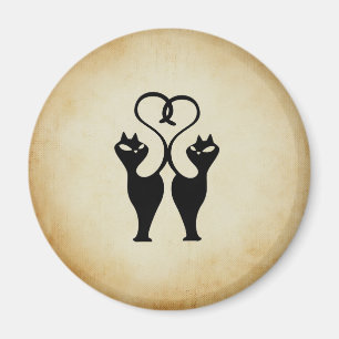 Two Cat Silhouette Magnet