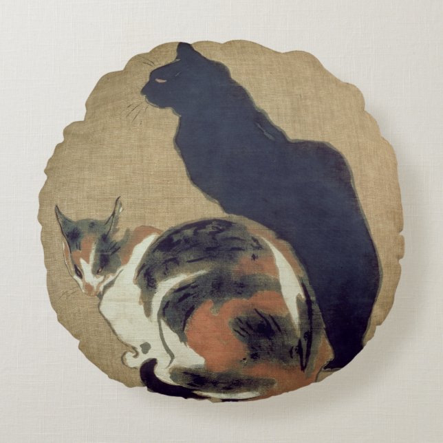 Two Cats, 1894 Round Cushion (Front)