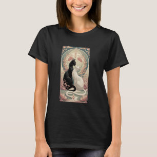 Two Cats Black and White and Love Vintage T-Shirt