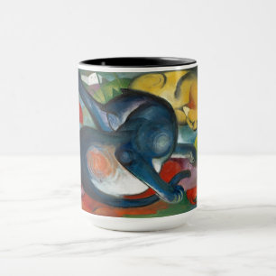 Two Cats, Blue and Yellow (1912) by Franz Marc Mug
