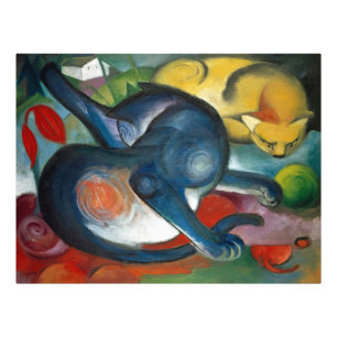 Two Cats, Blue and Yellow (1912) by Franz Marc Photo Print