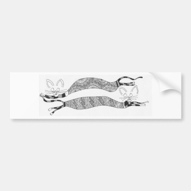two cats bumper sticker (Front)