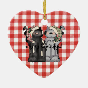 Two-Cats Christmas Ornament