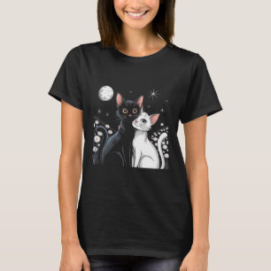 Two Cats Couple Moon Love Hugging Valentine Kitty T-Shirt