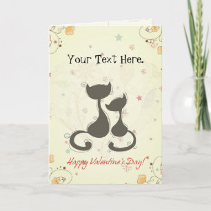 Two Cats Custom Valentine's Day Card
