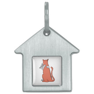 Two Cats Embrace Friendship Pet ID Tag