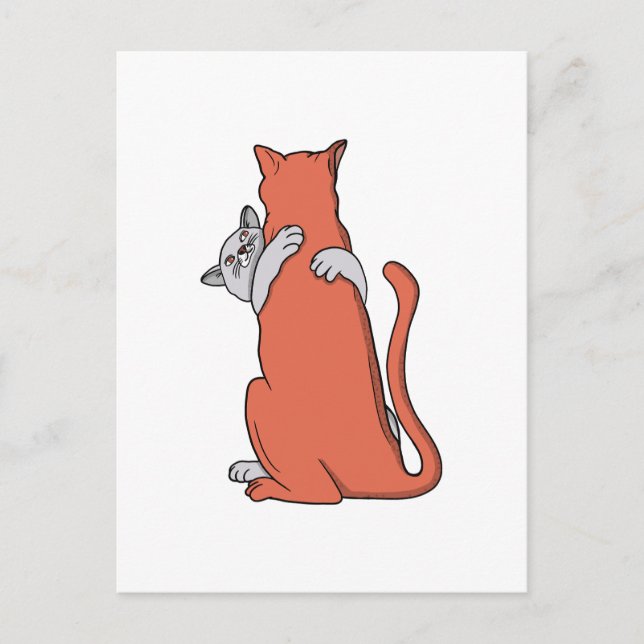 Two Cats Embrace Friendship Postcard (Front)
