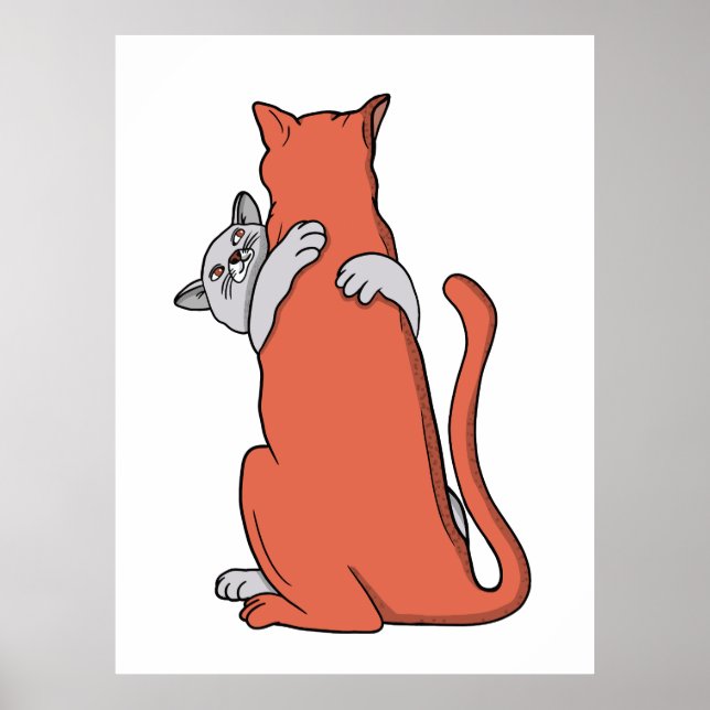 Two Cats Embrace Friendship Poster (Front)