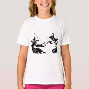Two Cats Friendship Ink Art Tee