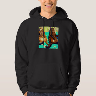 Two cats humorous meow kitty portrait kitten cat m hoodie