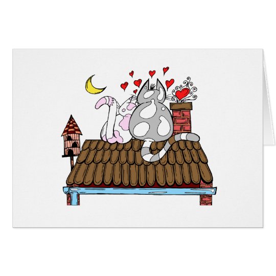 Two cats in love card