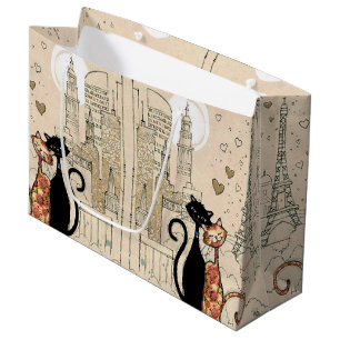 Two Cats in Love Large Gift Bag