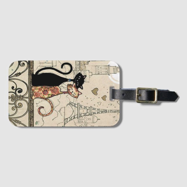Two Cats in Love Luggage Tag (Front Horizontal)