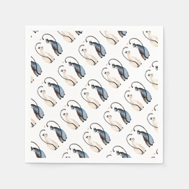 Two Cats in Love Napkin (Front)