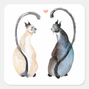 Two Cats in Love Square Sticker