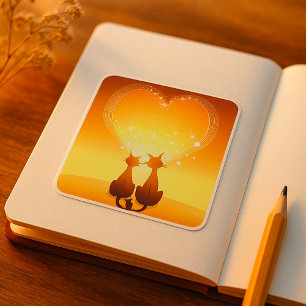 Two Cats In Love Stickers