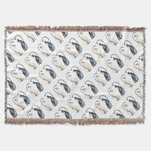Two Cats in Love Throw Blanket