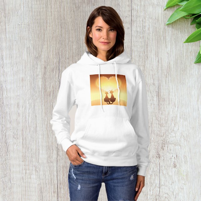 Two Cats In Love Womens Hoodie (Creator Uploaded)