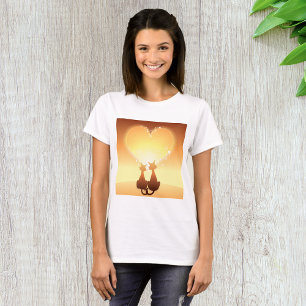 Two Cats In Love Womens T-Shirt