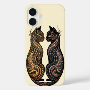 Two Cats in Vibrant Artistic Design  iPhone 16 Case