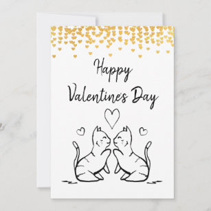 Two Cats Kissing - Happy Valentine's Day Card