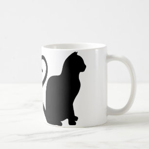 Two Cats Make a Heart Silhouette Coffee Mug
