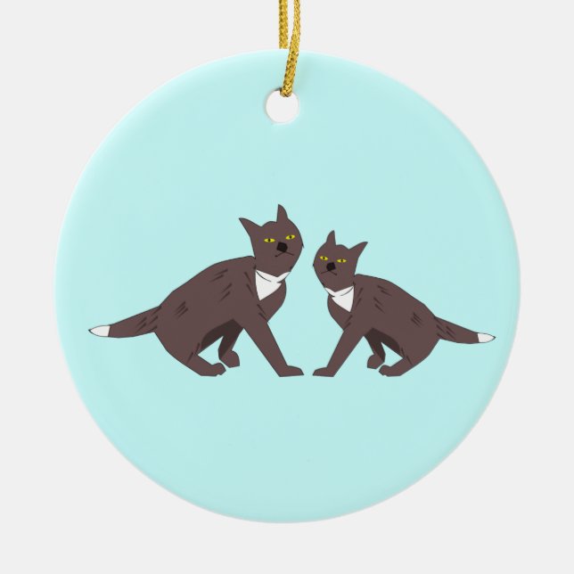 Two Cats Ornament (Front)