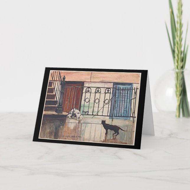 Two Cats, Stuart Davis, Card (Front)