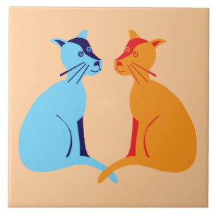 two cats tile
