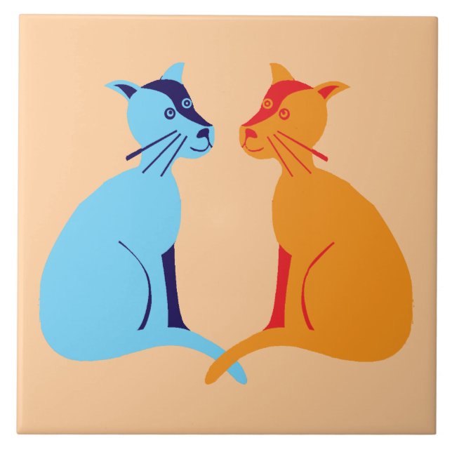 two cats tile (Front)
