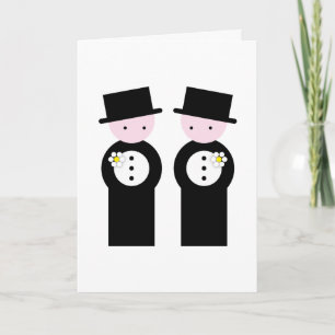Two caucasian grooms card