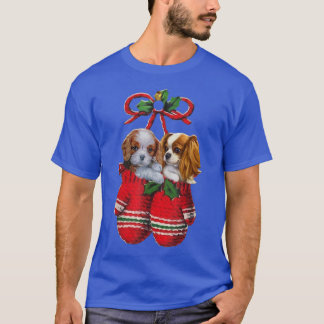 Two Cavalier King Charles Spaniel Dog Inside Glove T-Shirt