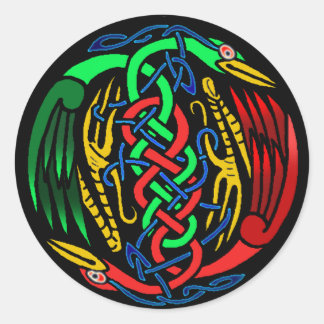 Two Celtic Birds Classic Round Sticker