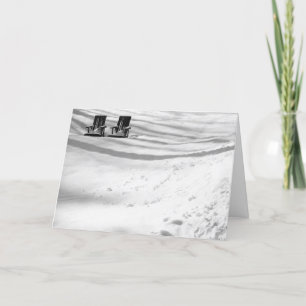 Two Chairs Buried In Snow Card