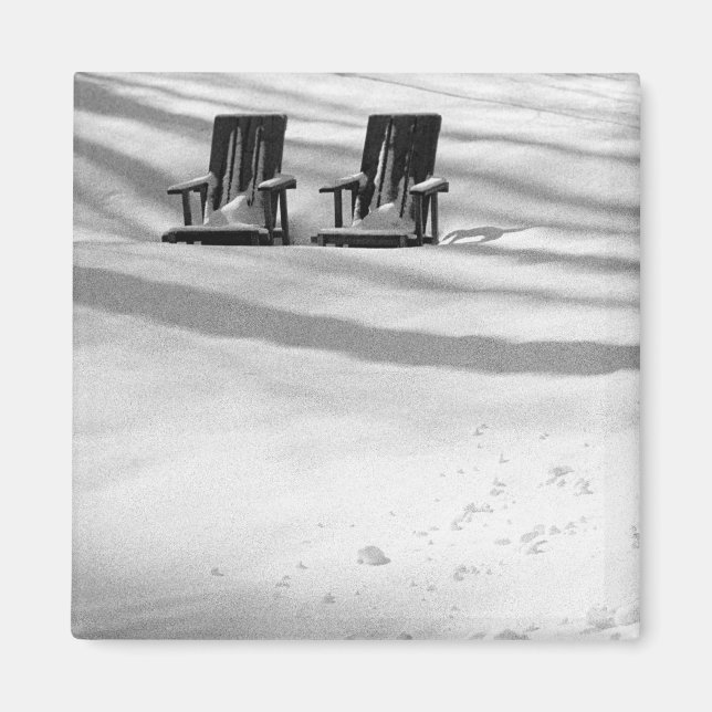 Two Chairs Buried In Snow Magnet (Front)