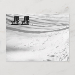 Two Chairs Buried In Snow Postcard