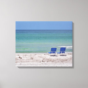 Two Chairs on the Beach Canvas Print