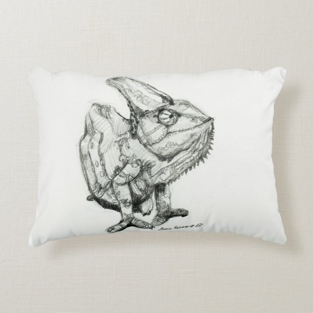 Two Chameleons, Derpy and Sleepy, Double Sided Decorative Cushion (Front)