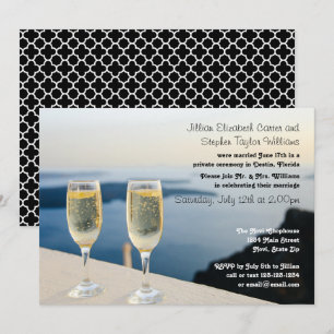 Two Champagne Glasses Photo - Wedding Announcement
