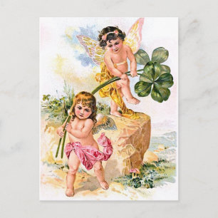 Two Charming Butterfly Children Postcard
