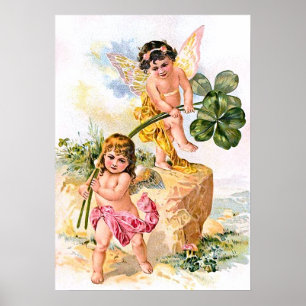 Two Charming Butterfly Children Poster