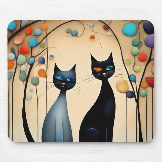  Two Charming Cats Mouse Mat (Front)