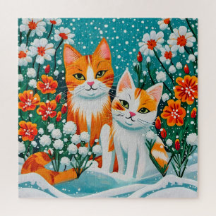 Two cheerful cats jigsaw puzzle