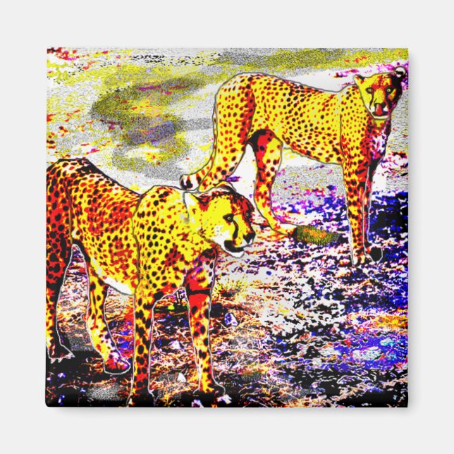 Two Cheetahs Magnet (Front)