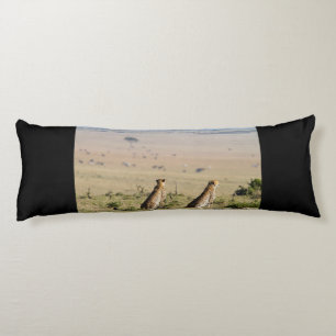 Two cheetahs on the look out body cushion
