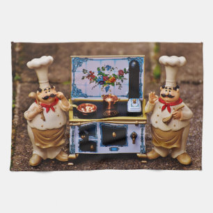 Two Chef's and Decorative Stove Kitchen Towels