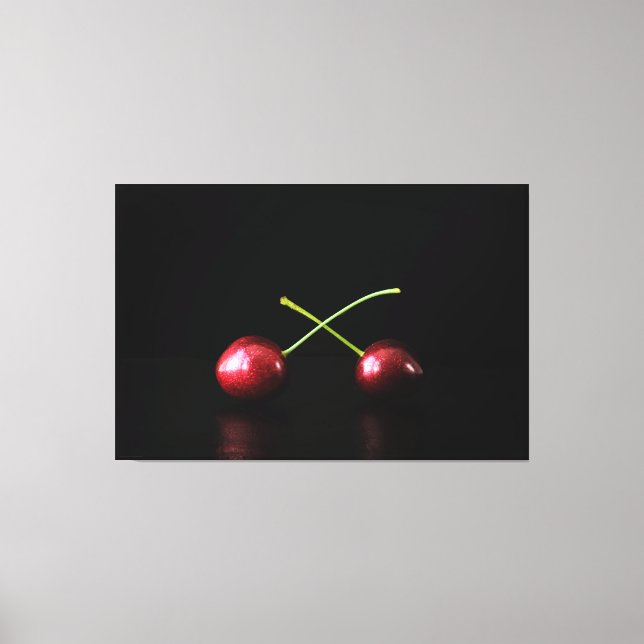 Two Cherries 60x40 (150x100cm) waccna Canvas Print (Front)